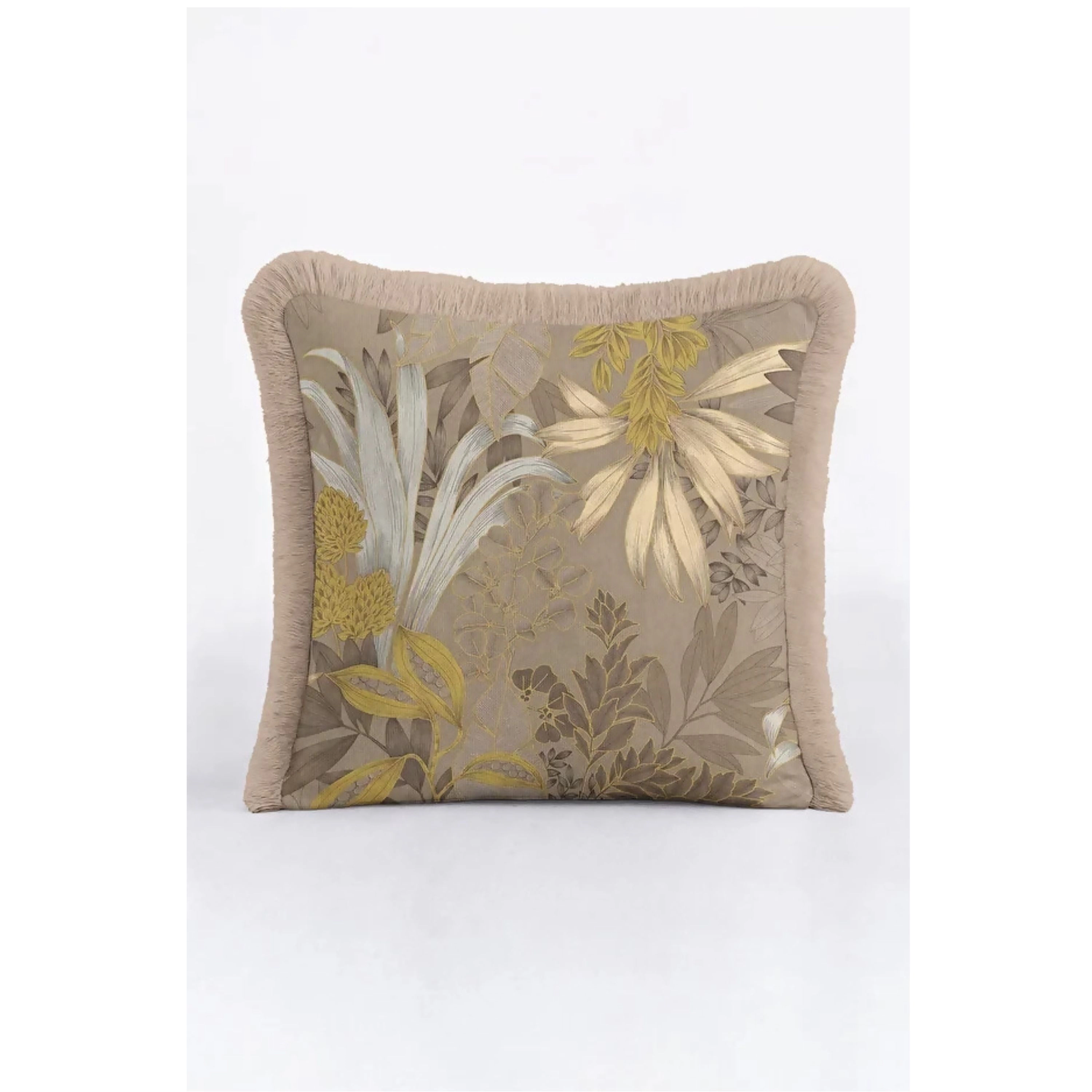 Wear Sierra Leaf Patterned Set of 2 Tasseled Throw Pillow Cover