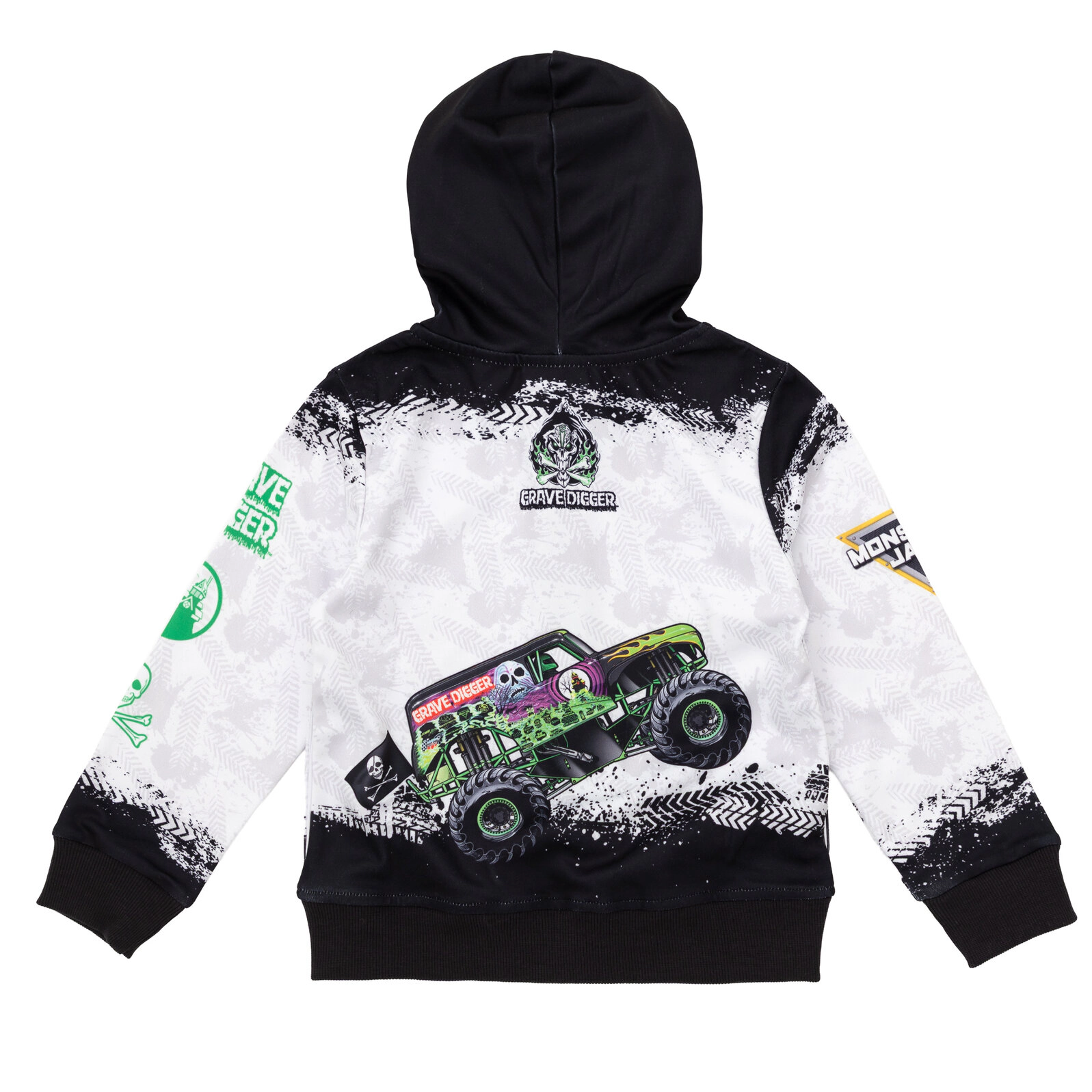 Monster Jam Grave Digger Boys' Fleece Zip-Up Hoodie