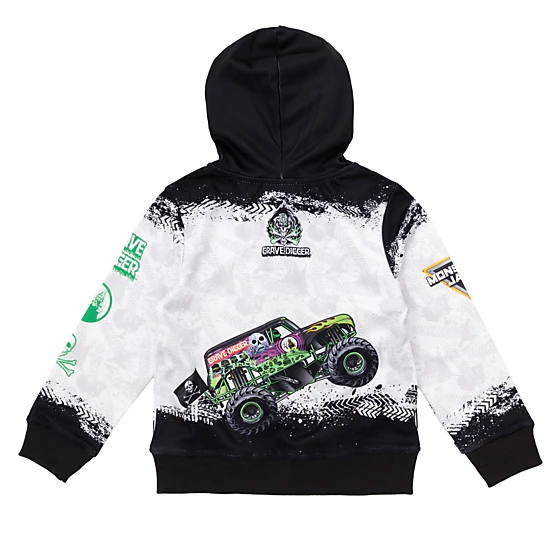 Monster Jam Grave Digger Boys' Fleece Zip-Up Hoodie