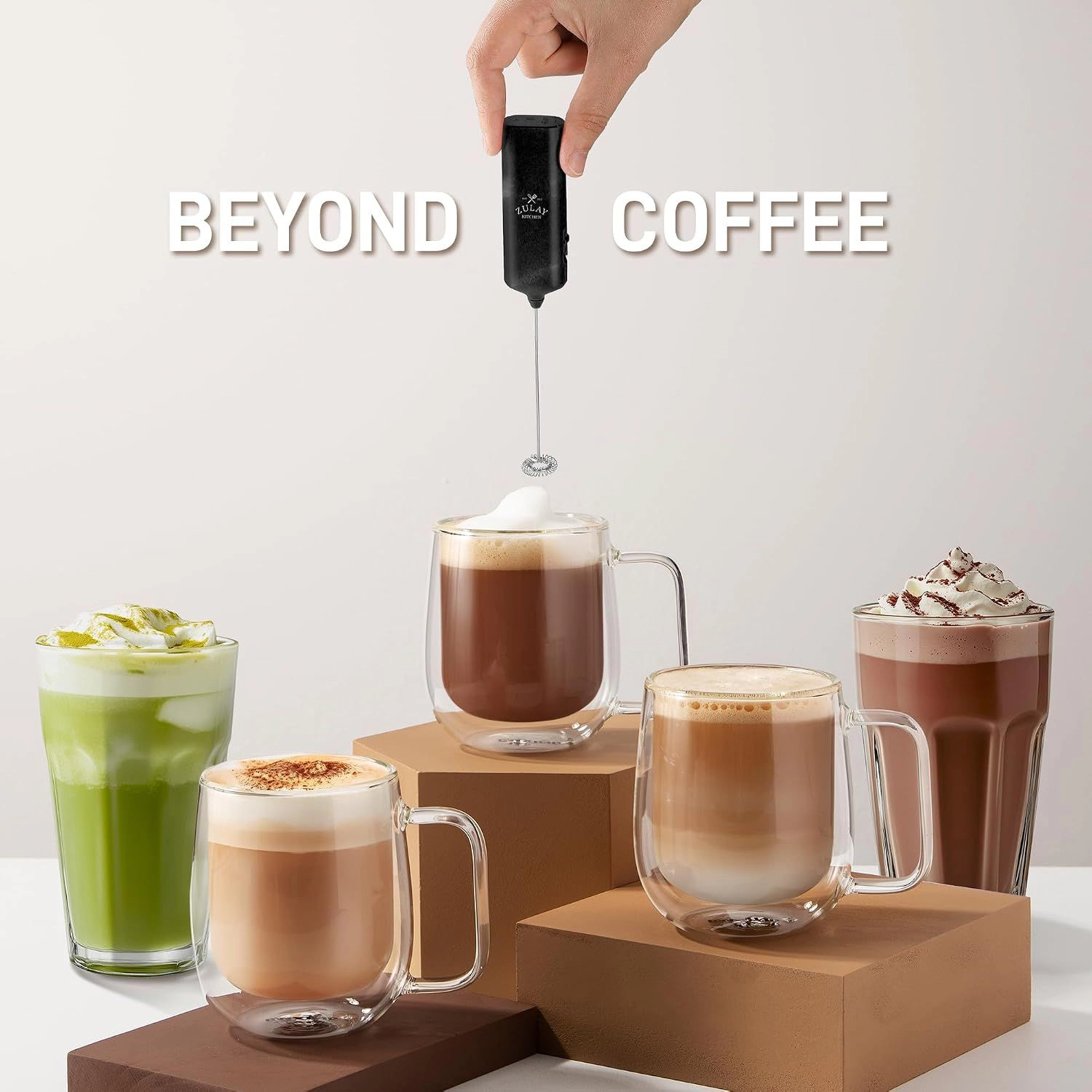 Zulay Kitchen Mini & Mighty Detachable Whisk Milk Frother – Compact Pocket