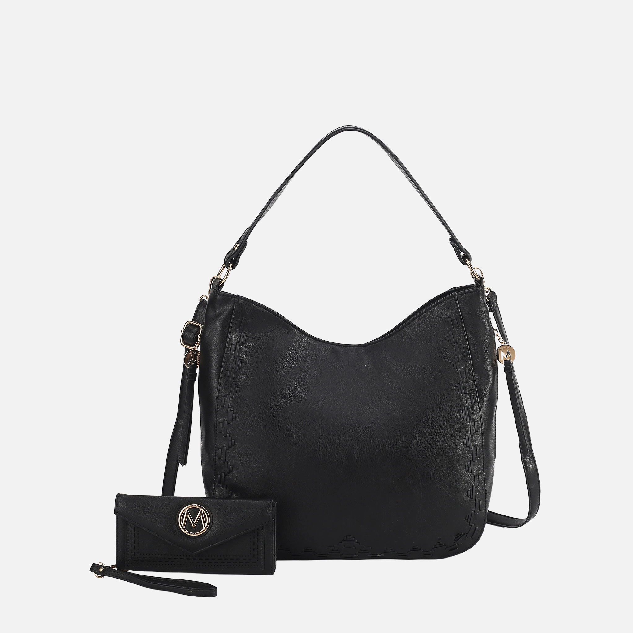 MKF Collection by Mia K Lucille Shoulder Bag and Wallet Set, Vegan Leather Handbag