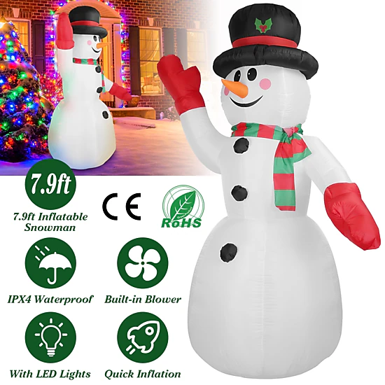 GBruno 7.9ft LED Inflatable Christmas Snowman Decor