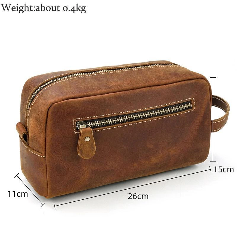 Steel Horse Leather Unisex The Wanderer Toiletry Bag |