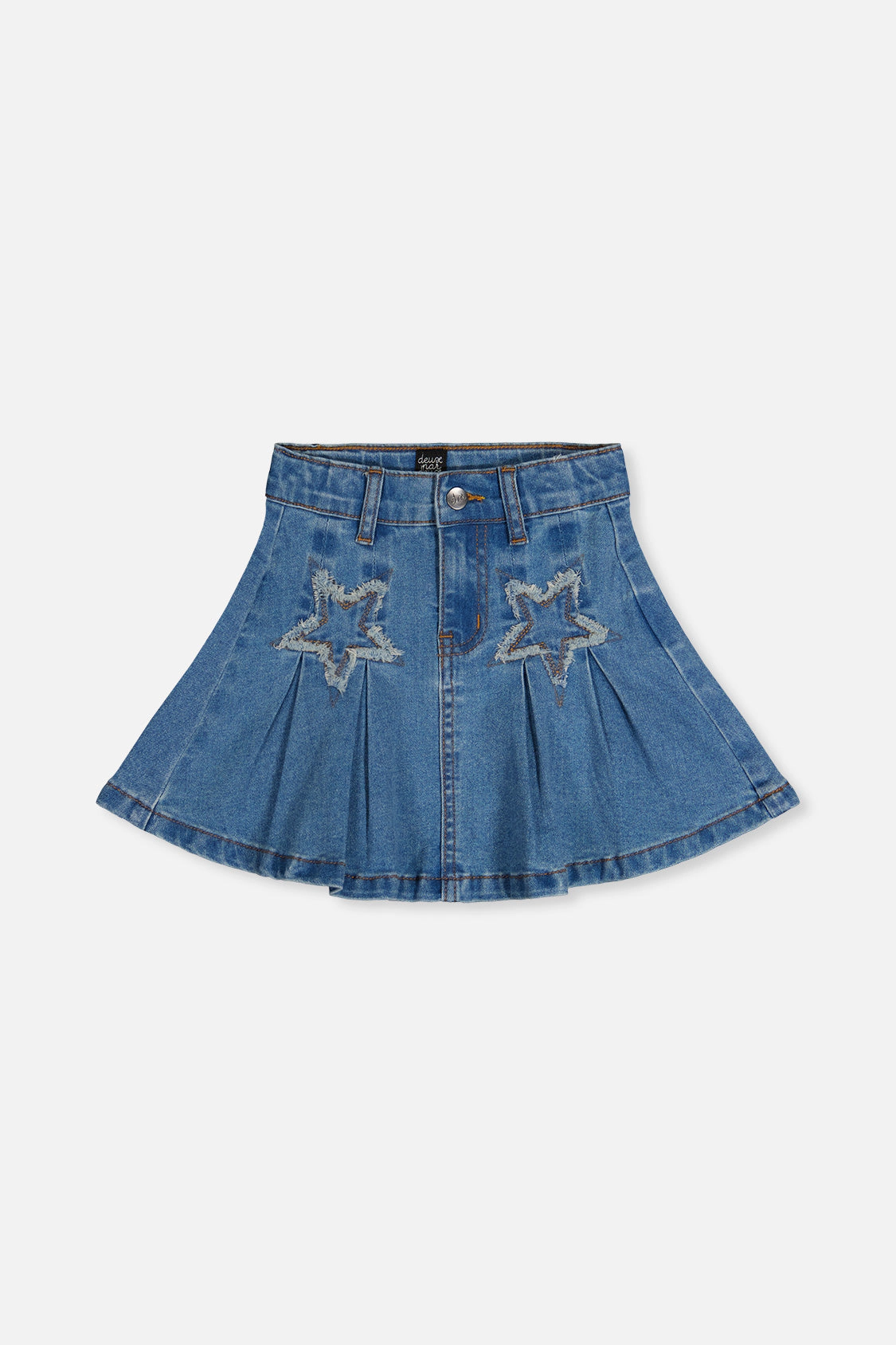 Deux par Girls Pleated Denim Skirt
