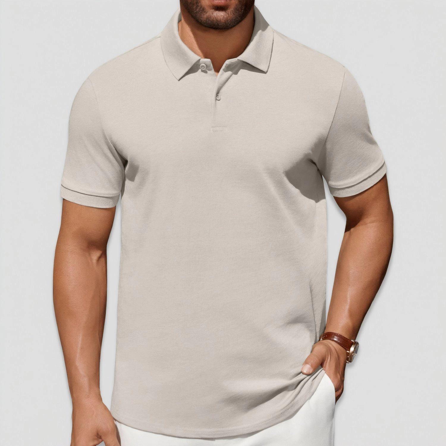 COOFANDY Mens Short Sleeve Polo Shirts Solid Color Lapel Collar Casual  Tops