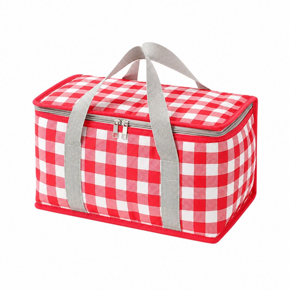 Alilang Women's Insulated Picnic Lunch Bag with Zip Closure and Carry Handles, Yellow Gingham