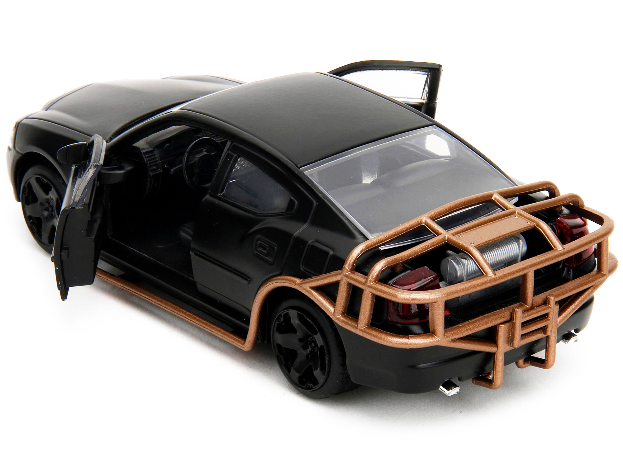 Jada 2006 Dodge Charger Matt Black with Outer Cage "Fast & Furious" Series 1/32 Diecast Model Car by Jada
