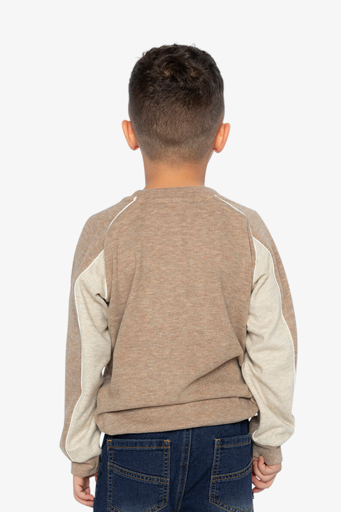 Deux par Boys Brushed Jersey Crewneck Top with Raglan Sleeves