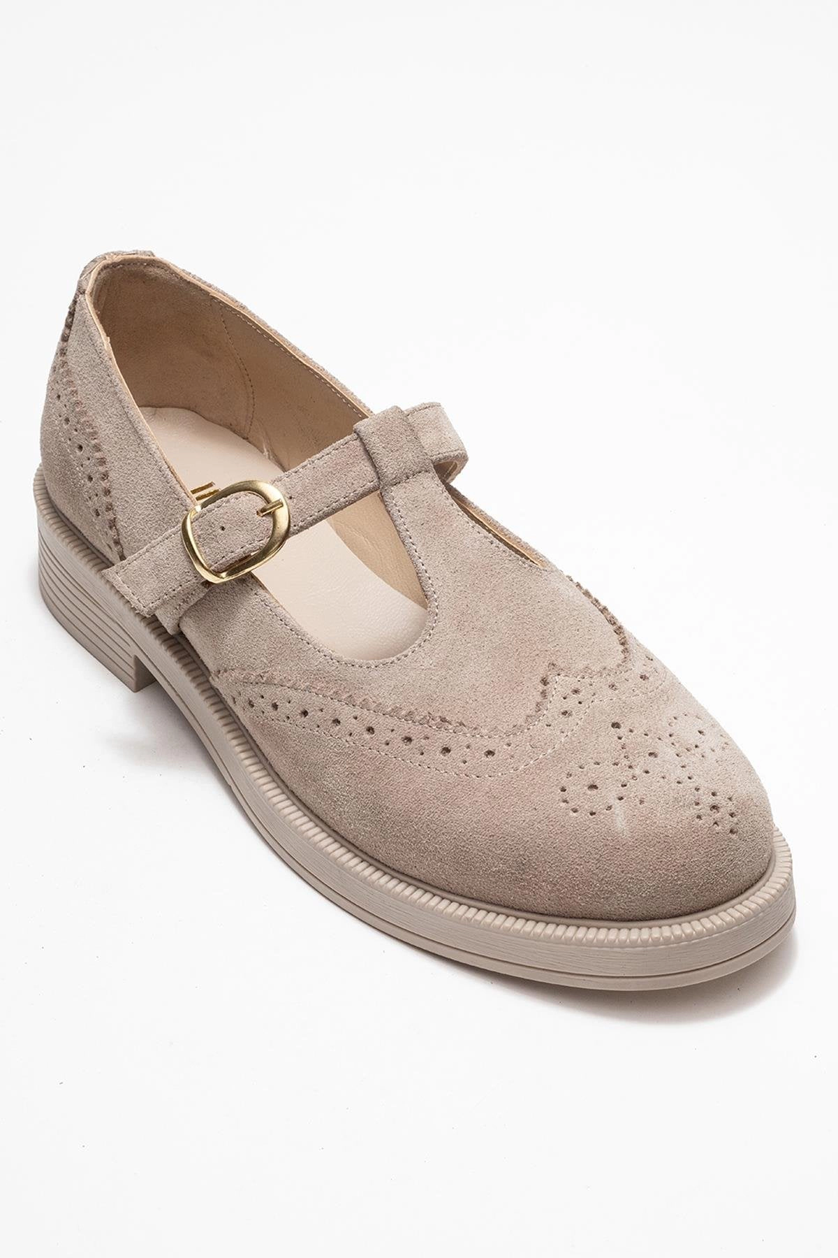 Forever & Always Womens Janney Leather Strap Loafers