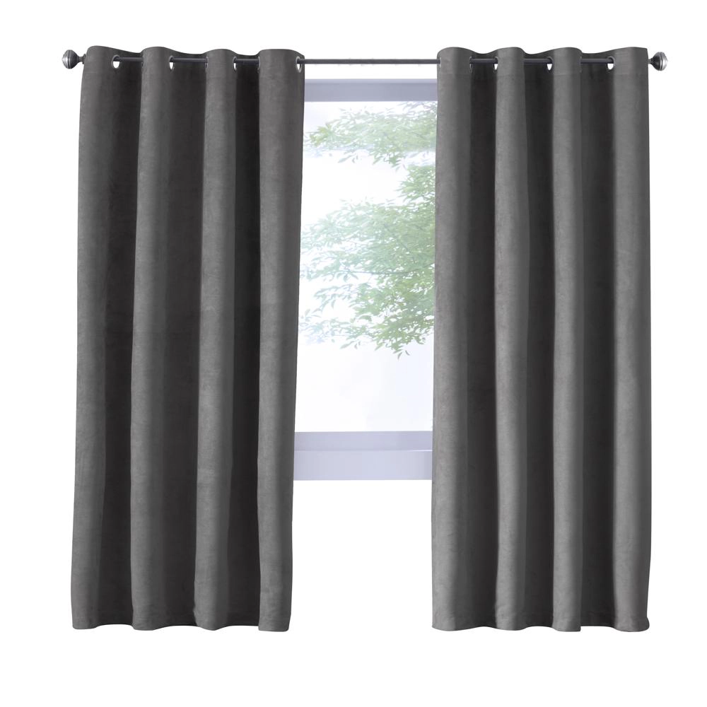 Thermalogic Navar Blackout Light Super Soft Faux Suede Fexture Grommet Curtain Panel 54" x 95" Dark