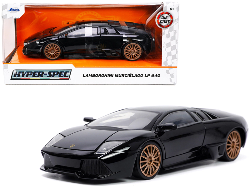 Jada Lamborghini Murcielago LP640 Black with Copper Wheels "Hyper-Spec" Series 1/24 Diecast Model Car by Jada