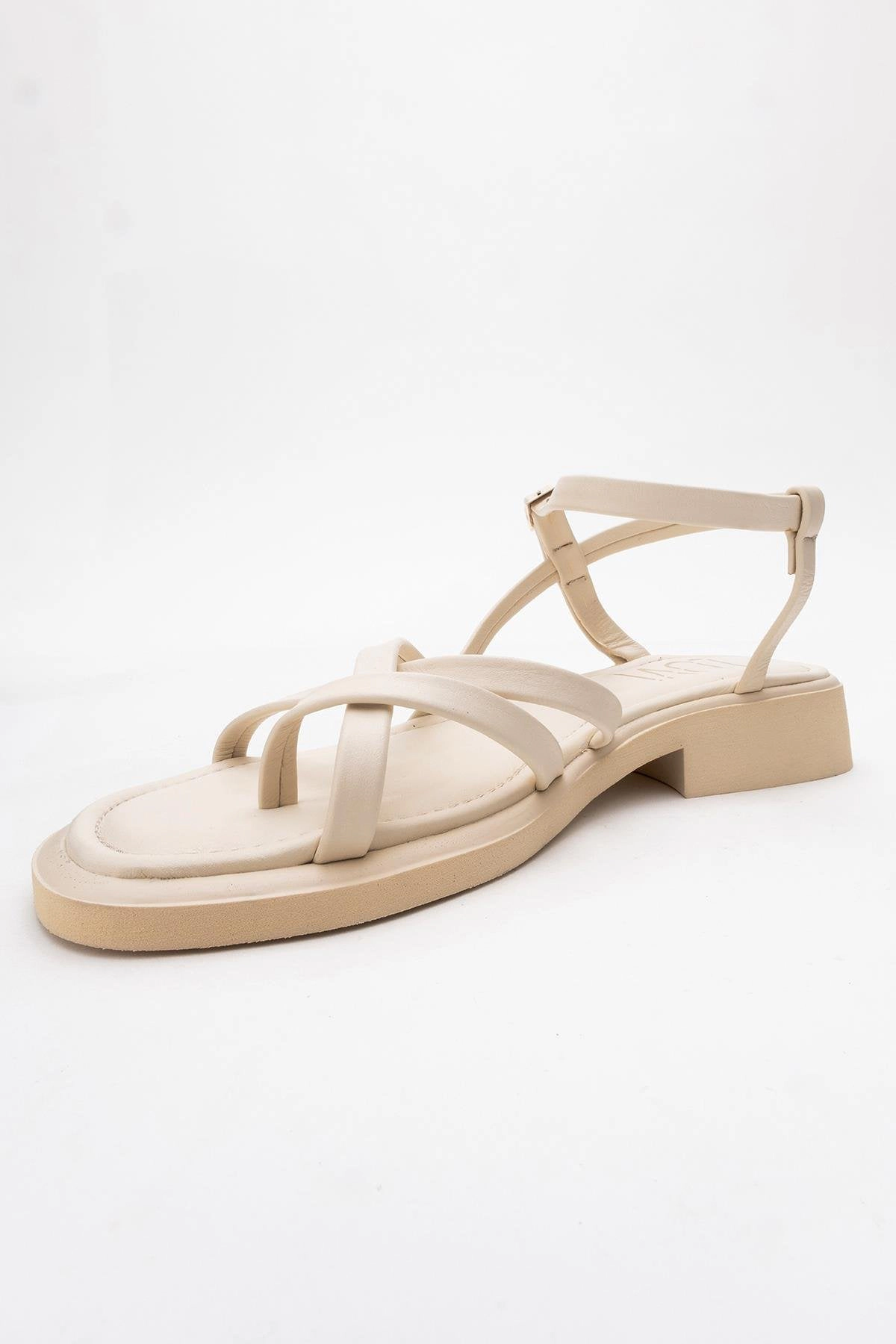 Forever & Always Womens Antas Strappy Leather Flat Sandals