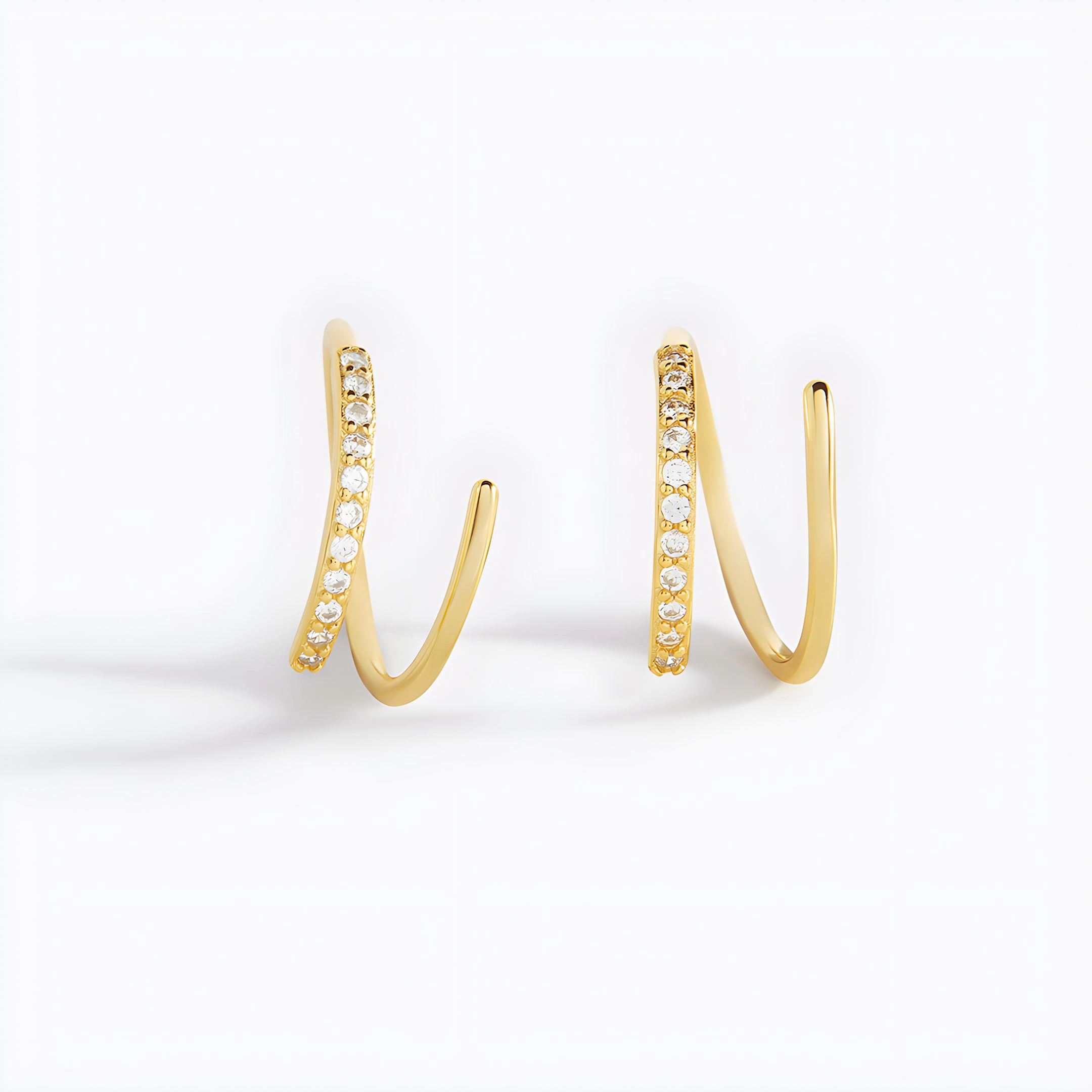 Mint & Lily Women's Double Loop Huggie Hoop Earrings
