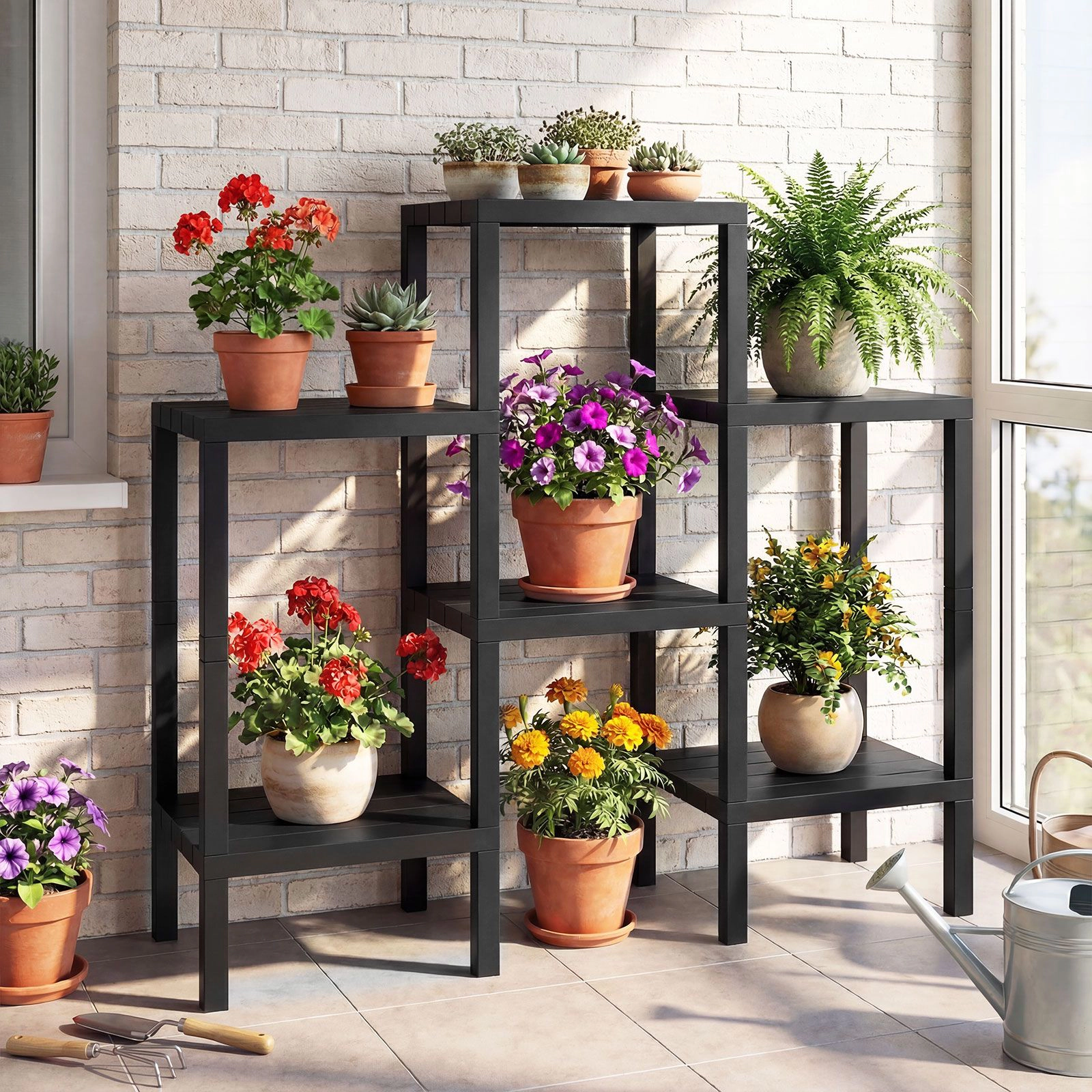 SlickBlue 6-Tier Plastic Storage Shelf Modular Organizer Rack