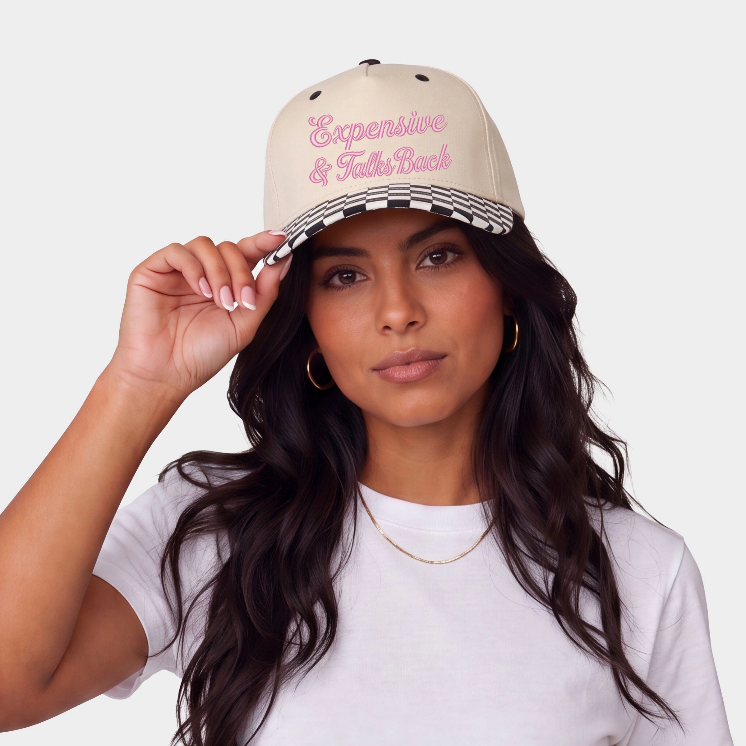 Simply Sage Market - Women's Canvas Trucker Hat Embroidered Expensive & Talks Back