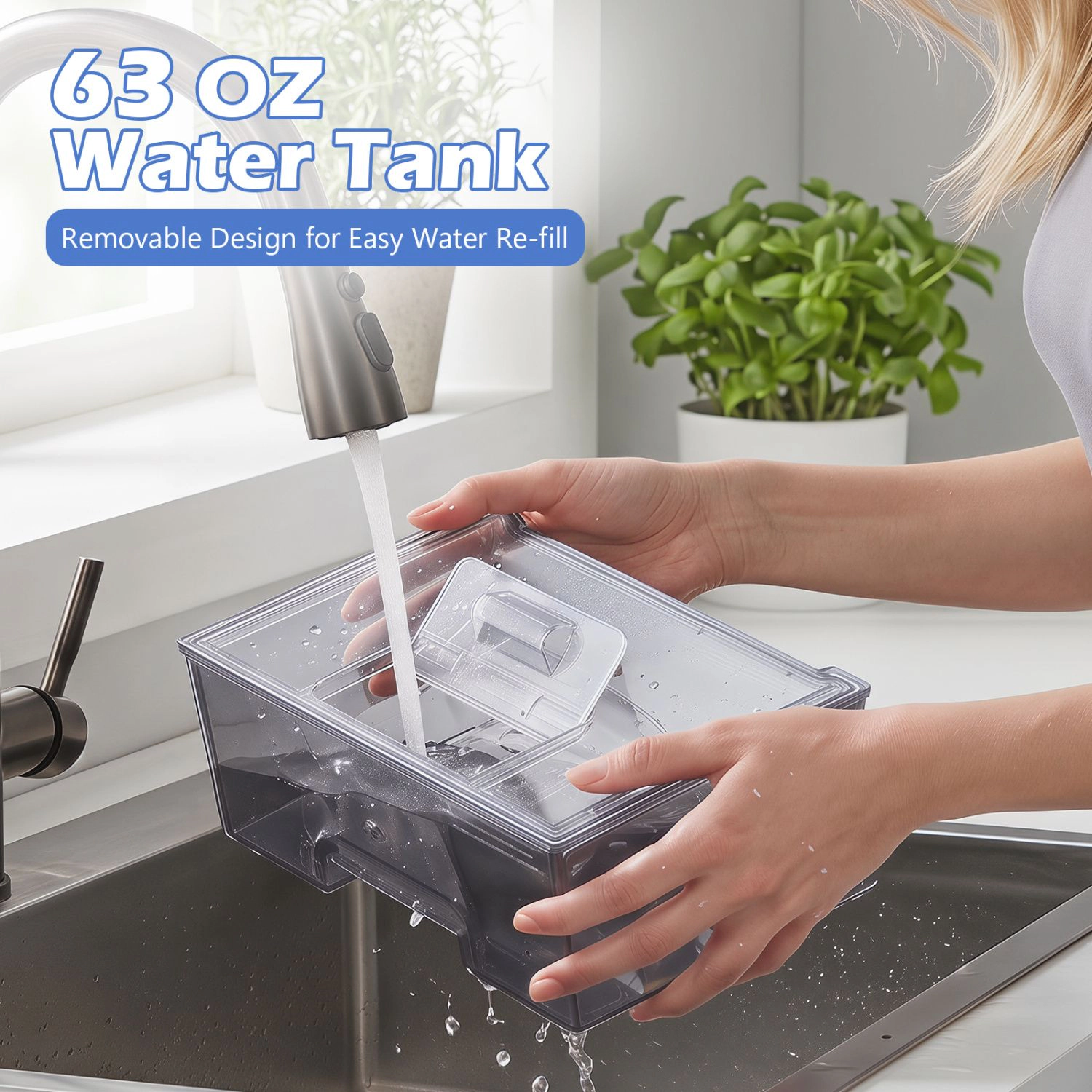 SlickBlue Grey Stainless Steel Ice Machine, 26 Lbs Daily, Crescent Ice
