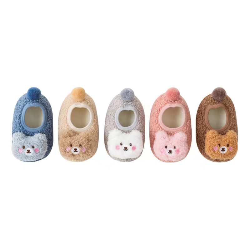 MyKids-USA Baby 3D Cartoon Bear Patched Pattern Non-Slip Warm Shoes