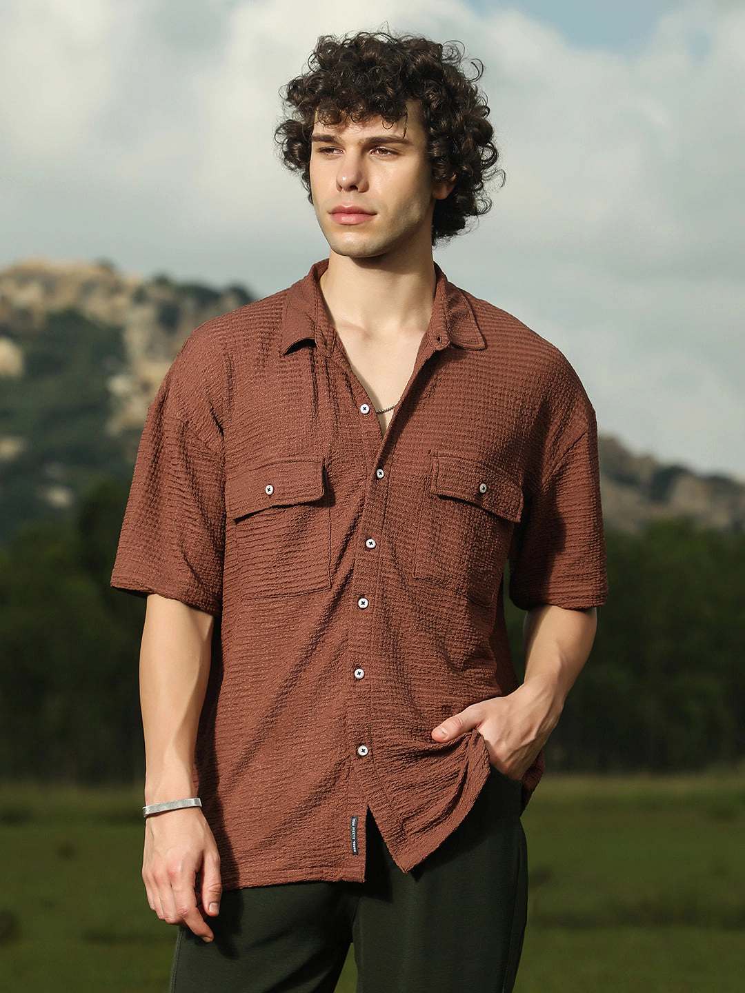 Cahoot Men's Tactile-Utility Oversized Shirt