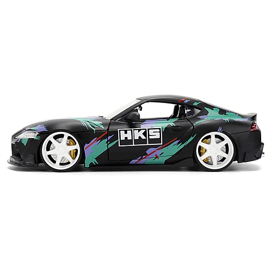 Jada Collectible 2020 Toyota Gr Supra "Hks" Matt Black With Graphics "Jdm Tuners" Series 1/24 Diecast Model Car