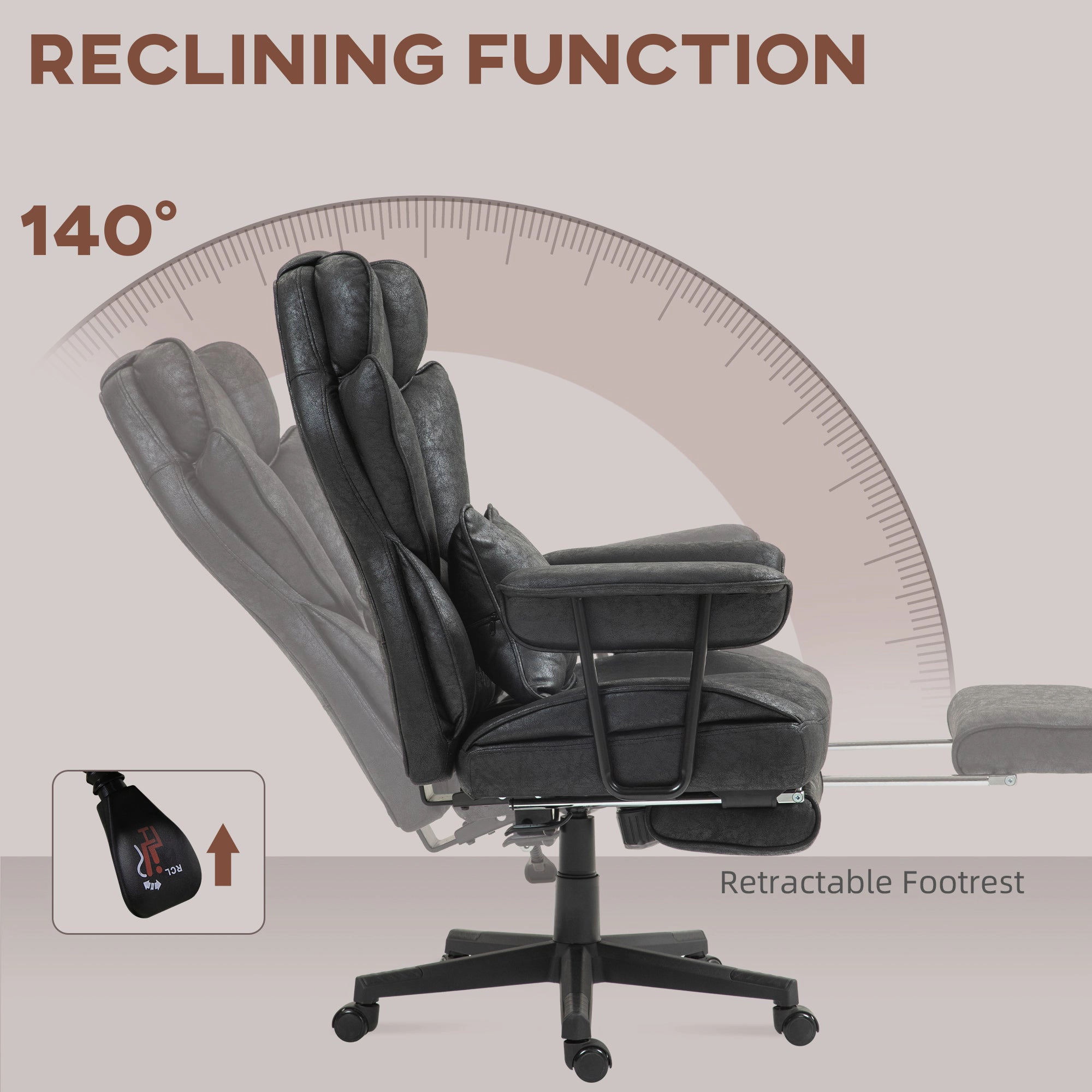 Platinum-Level Office Chairs Big And Tall Office Chair With Foot Rest And Lumbar Support, Reclining Ergonomic Desk Chair