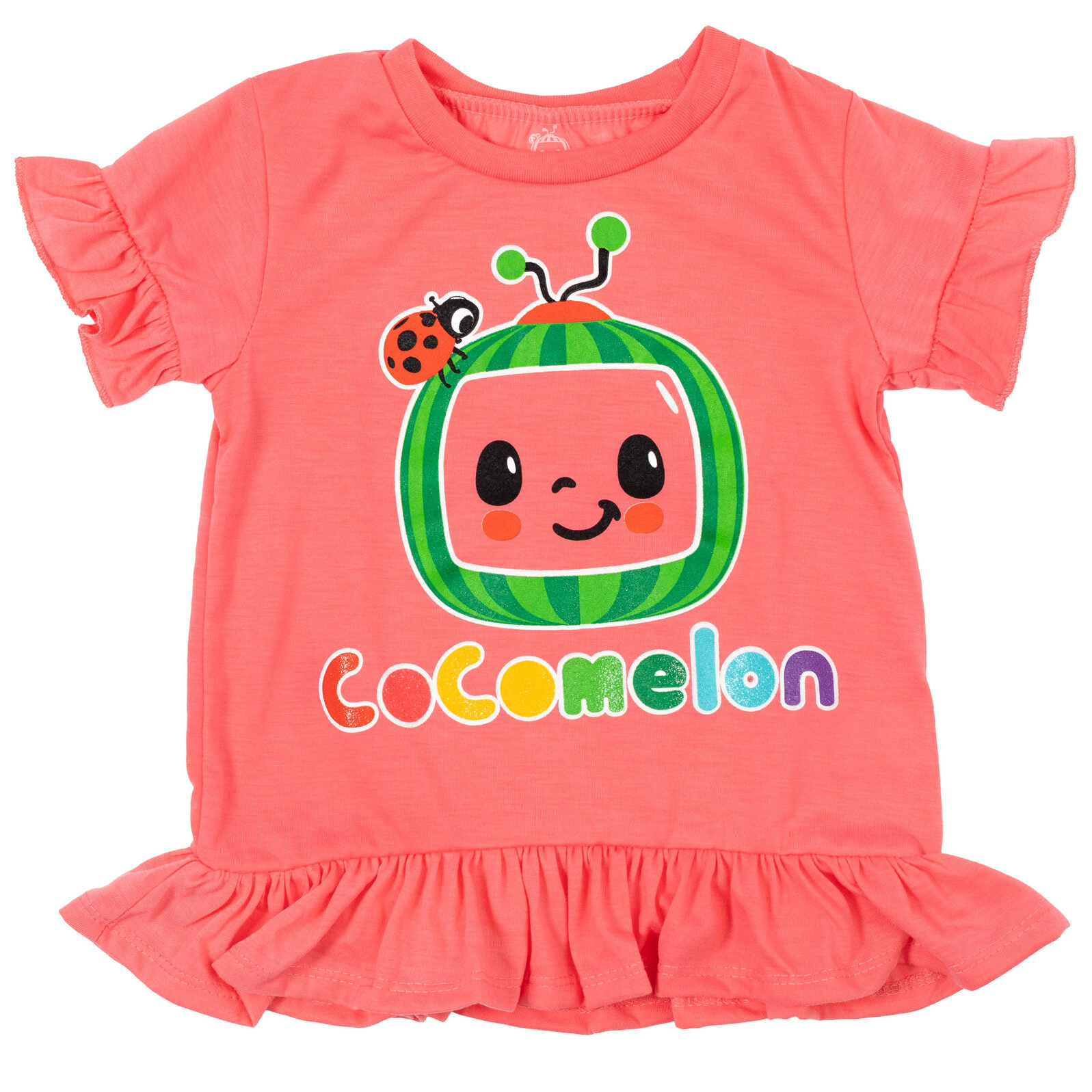 Cocomelon JJ Girls' 2-Piece Tee and Bike Shorts Set