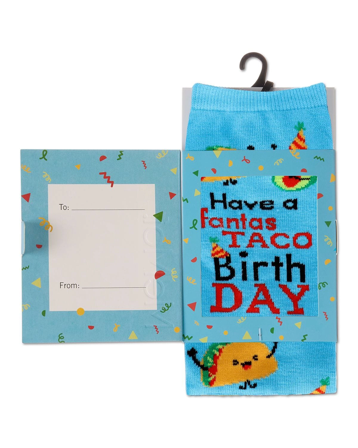 MeMoi Unisex Have a FantasTACO Birthday Greeting Card Crew Socks