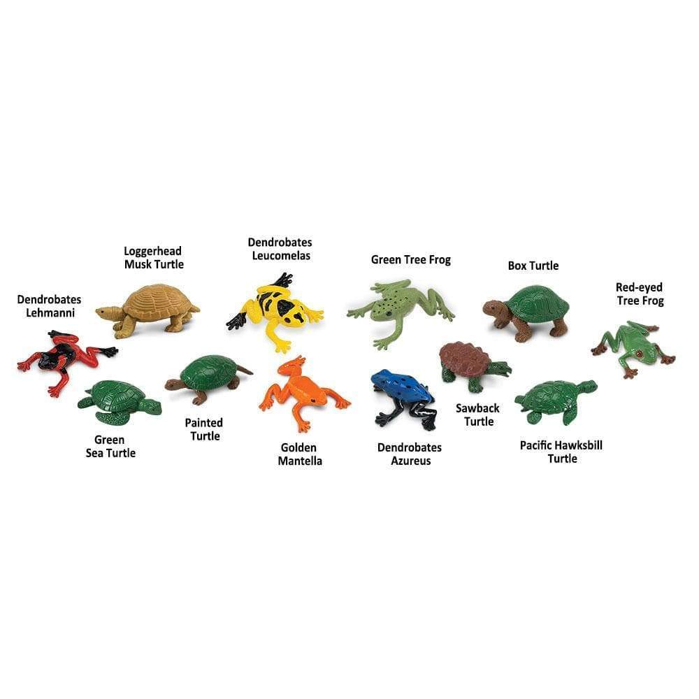 Safari Ltd. - Frog & Turtles TOOB - contains 12 Mini Figurines