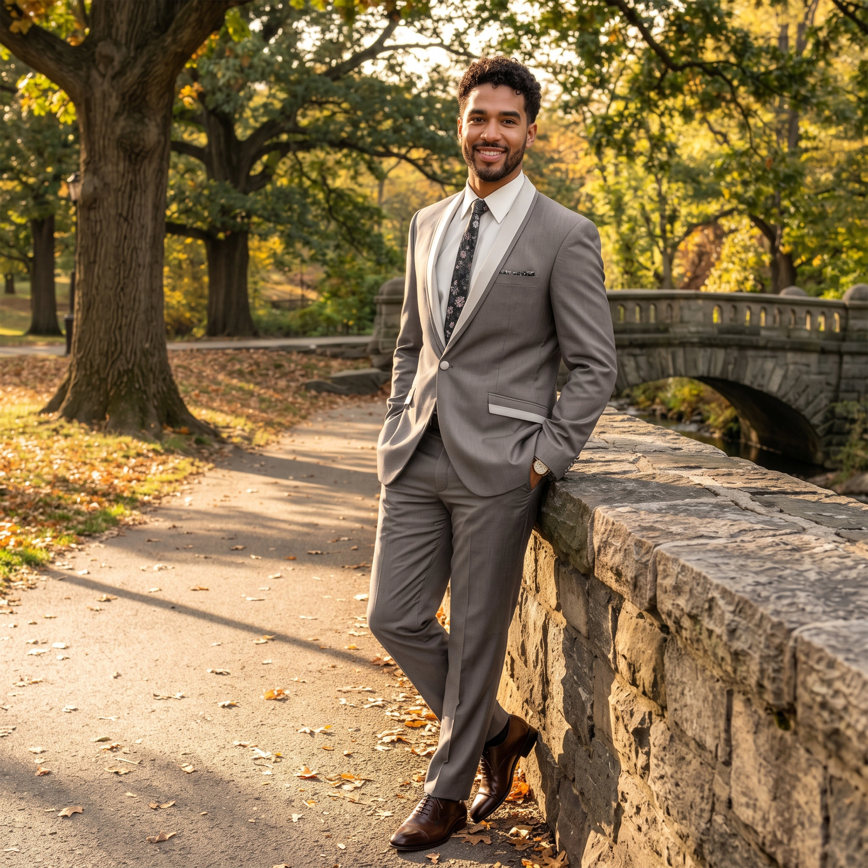 Tazzio Mens Slim Fit Piped Shawl Collar 2 Piece Suit Set