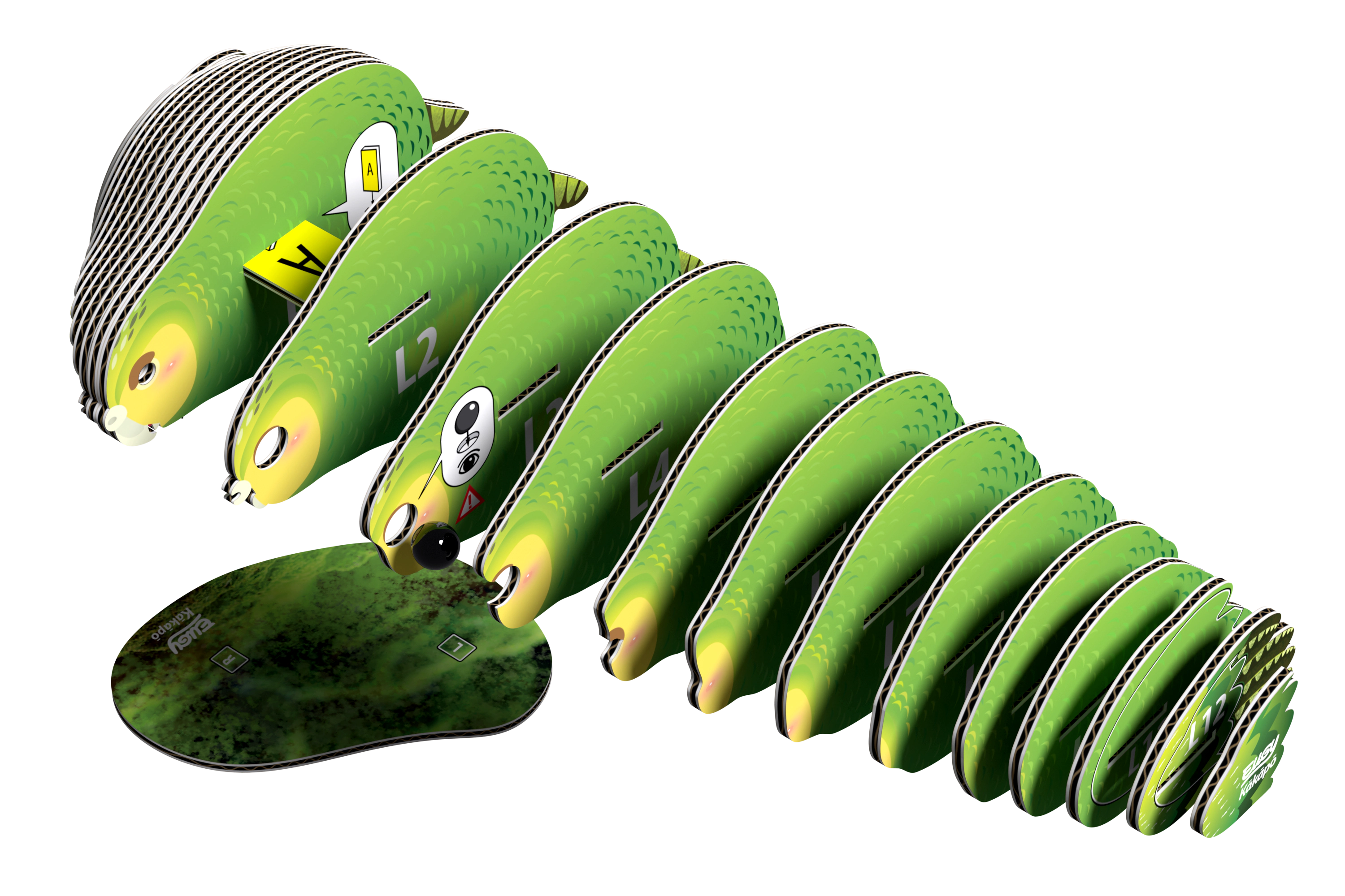 EUGY Kakapo 3D Puzzle - contains 27 puzzle pieces
