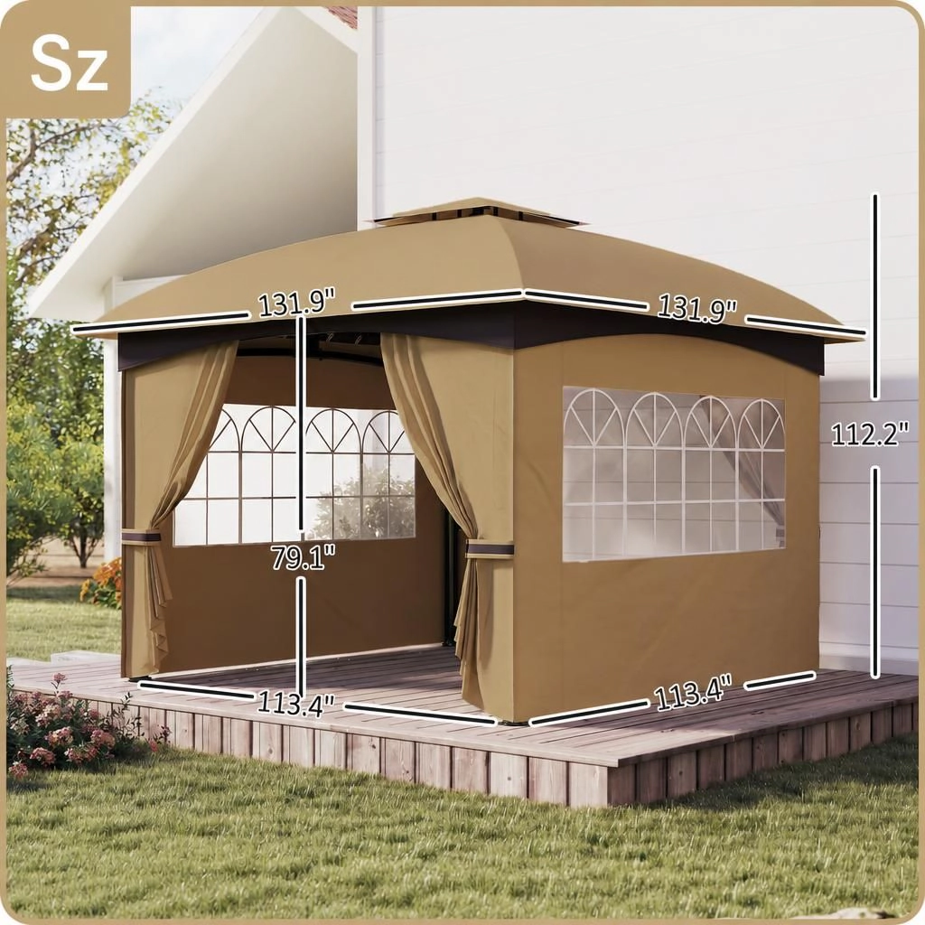 WOW PIONEER Square Outdoor Patio Gazebo