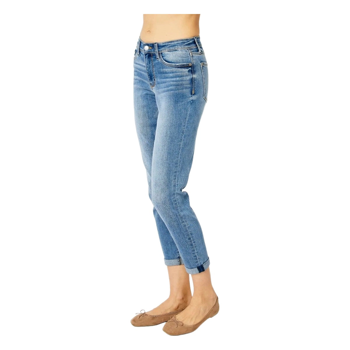 Judy Blue Full Size Cuffed Hem Slim Jeans