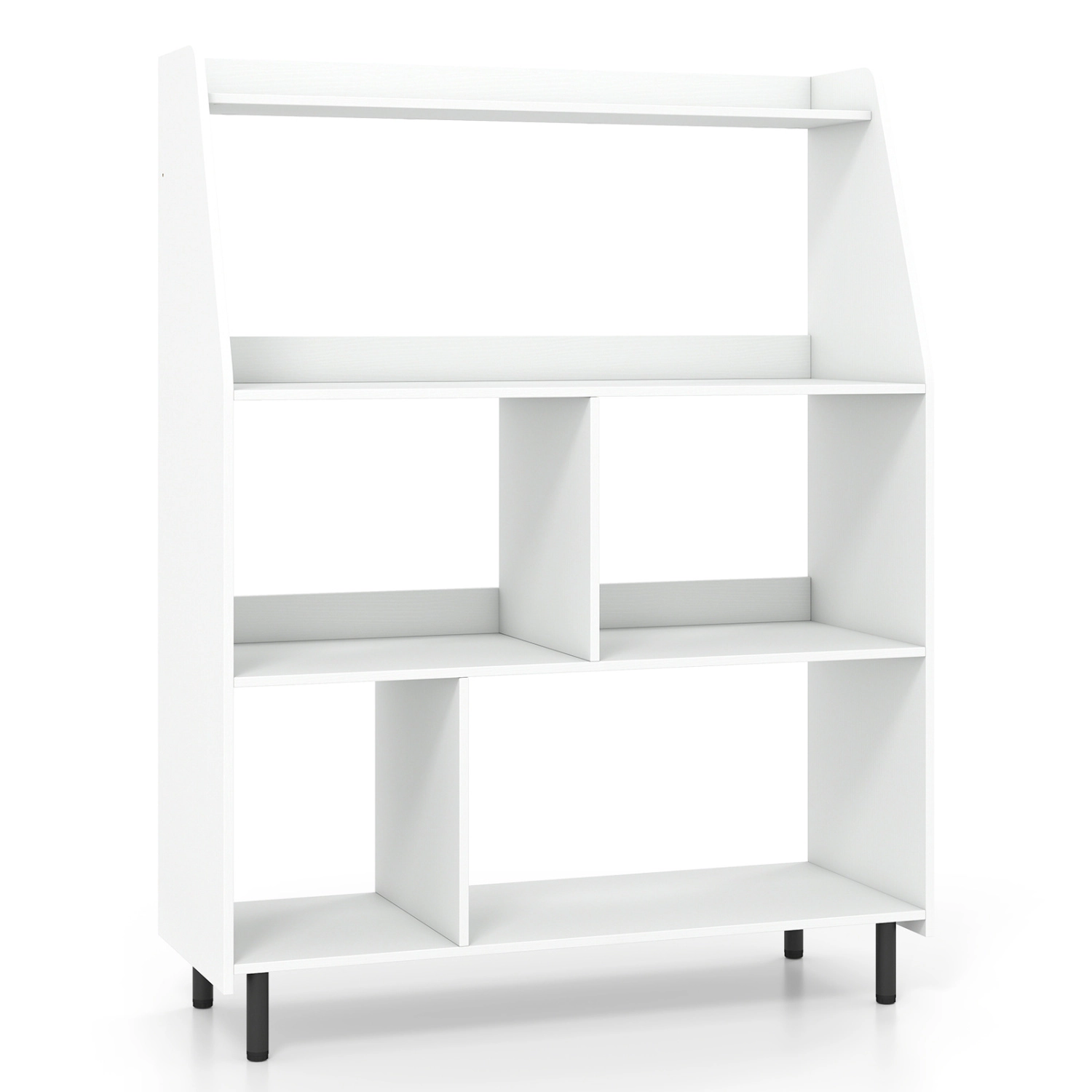 LJG 4-Tier Open Modern Bookcase with 2 Anti-Tipping Kits