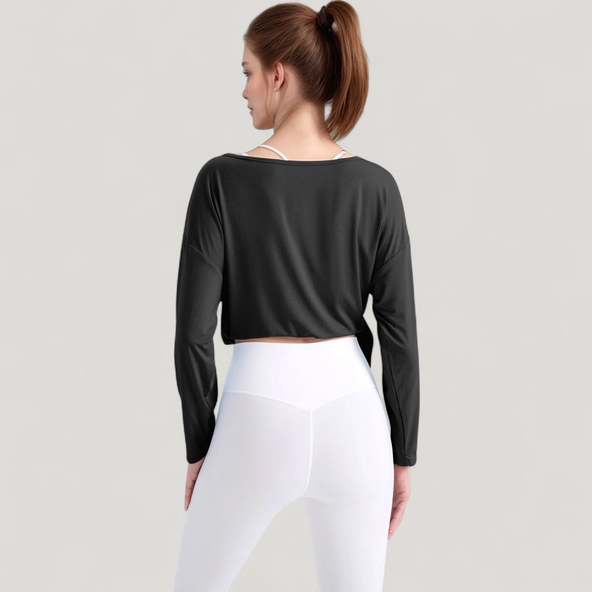 Anna-Kaci Women's Long Sleeve Pullover Top with Cutout Scoop Neck and Side Slit Hem