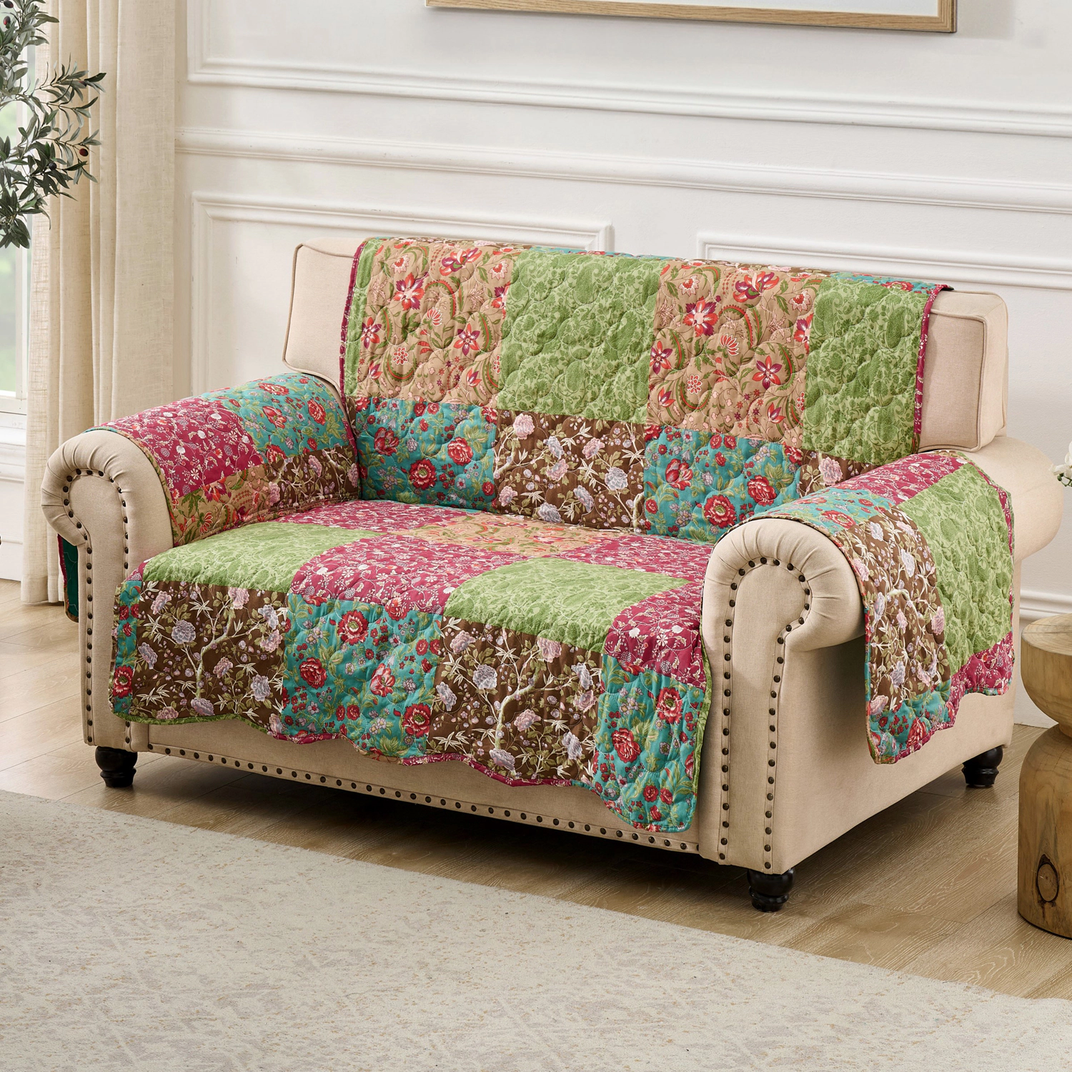 Greenland Home Fashions Danica 100% Polyester Quilted Furniture Protector Loveseat 103x76 Multi