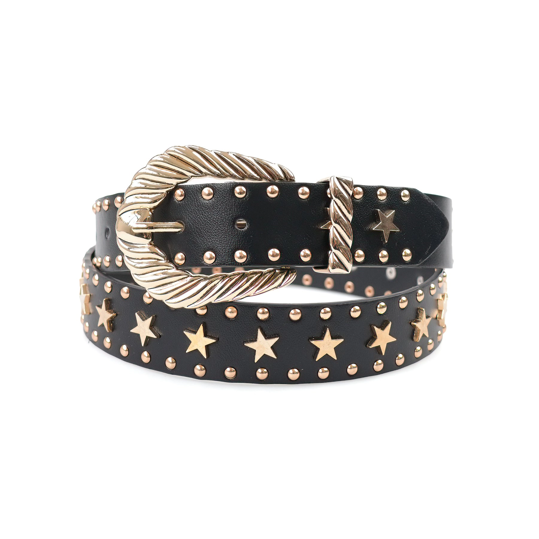 AGP PARIS Black Star Detail Women's Belt