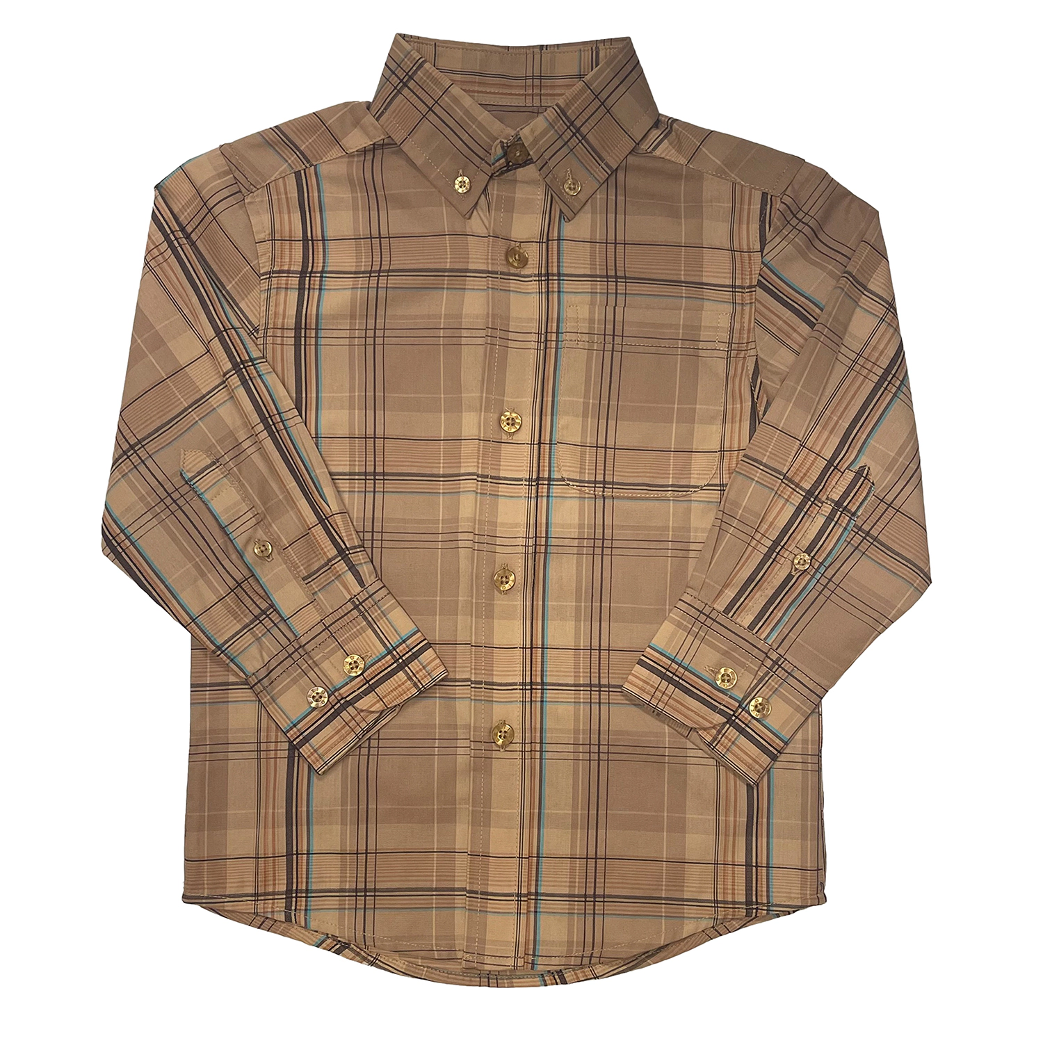 Gioberti Boy's Long Sleeve Button Down Plaid Checkered Shirt