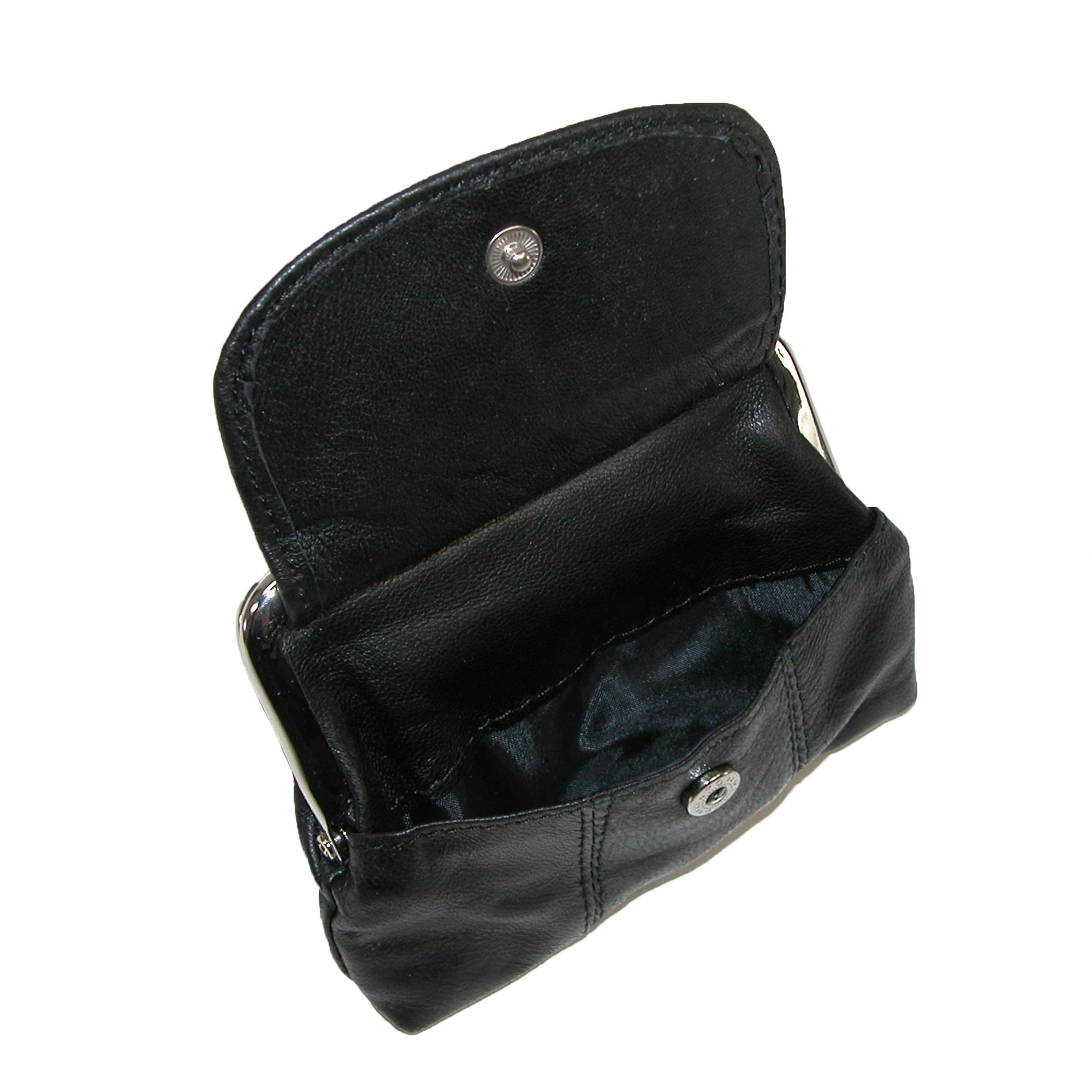 CTM Leather Double Compartment Coin Purse Wallet