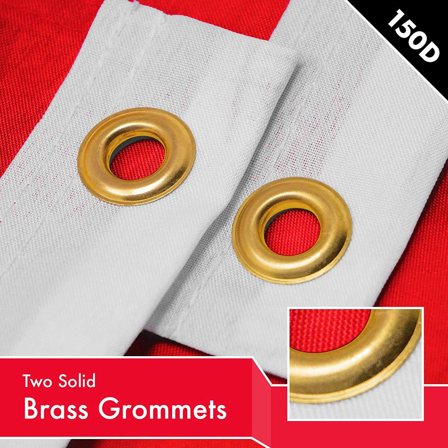 G128 Solid Red Flag 3x5 feet - 150D Polyester, Vibrant Dye-Sublimated Color, Brass Grommets, Double-Needle Stitching