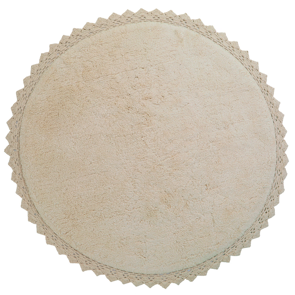 Nattiot Round Washable Cotton Rug With Crochet Finish - Perla