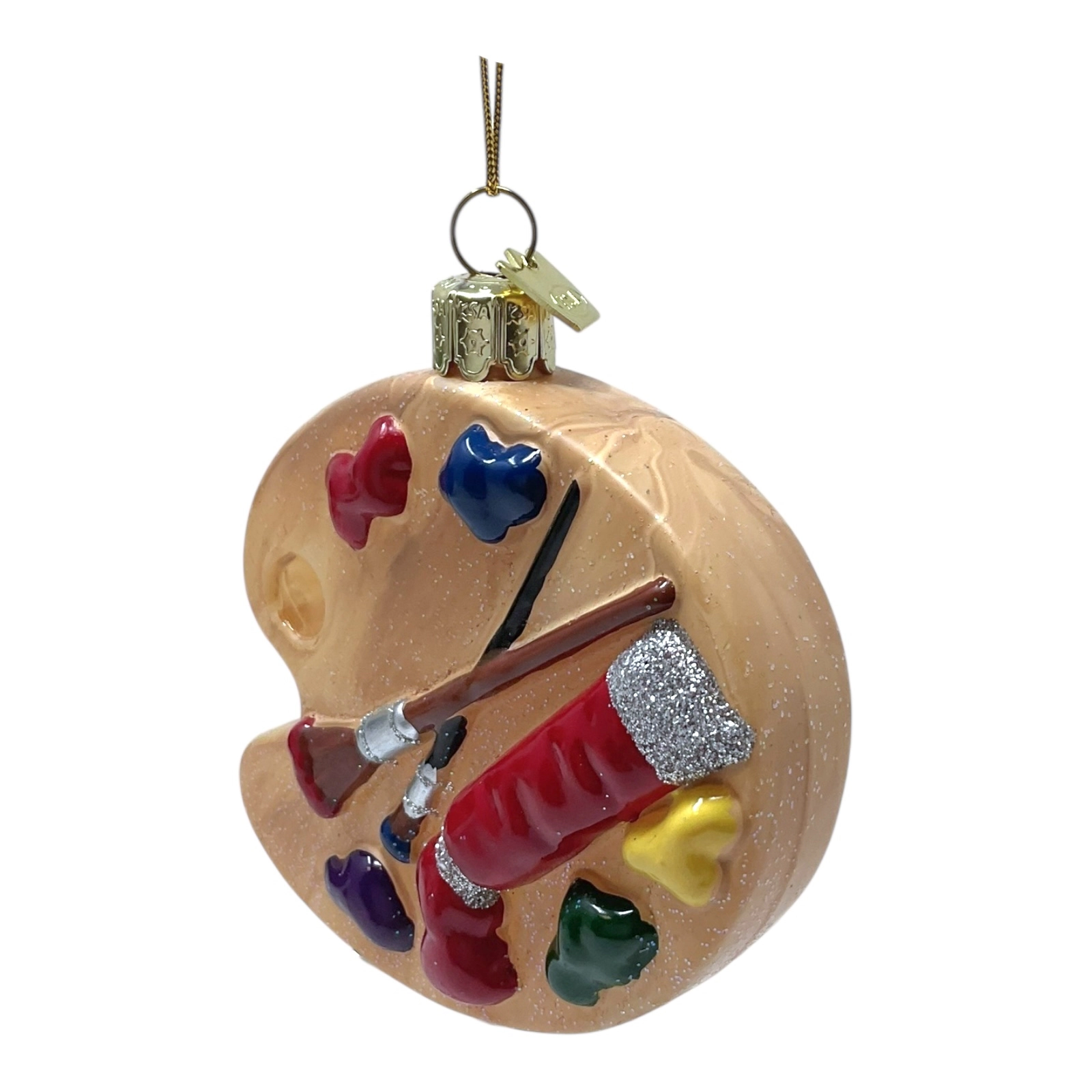 Kurt Adler Noble Gems Glass Paint Palette Christmas Ornament 3.3 inch