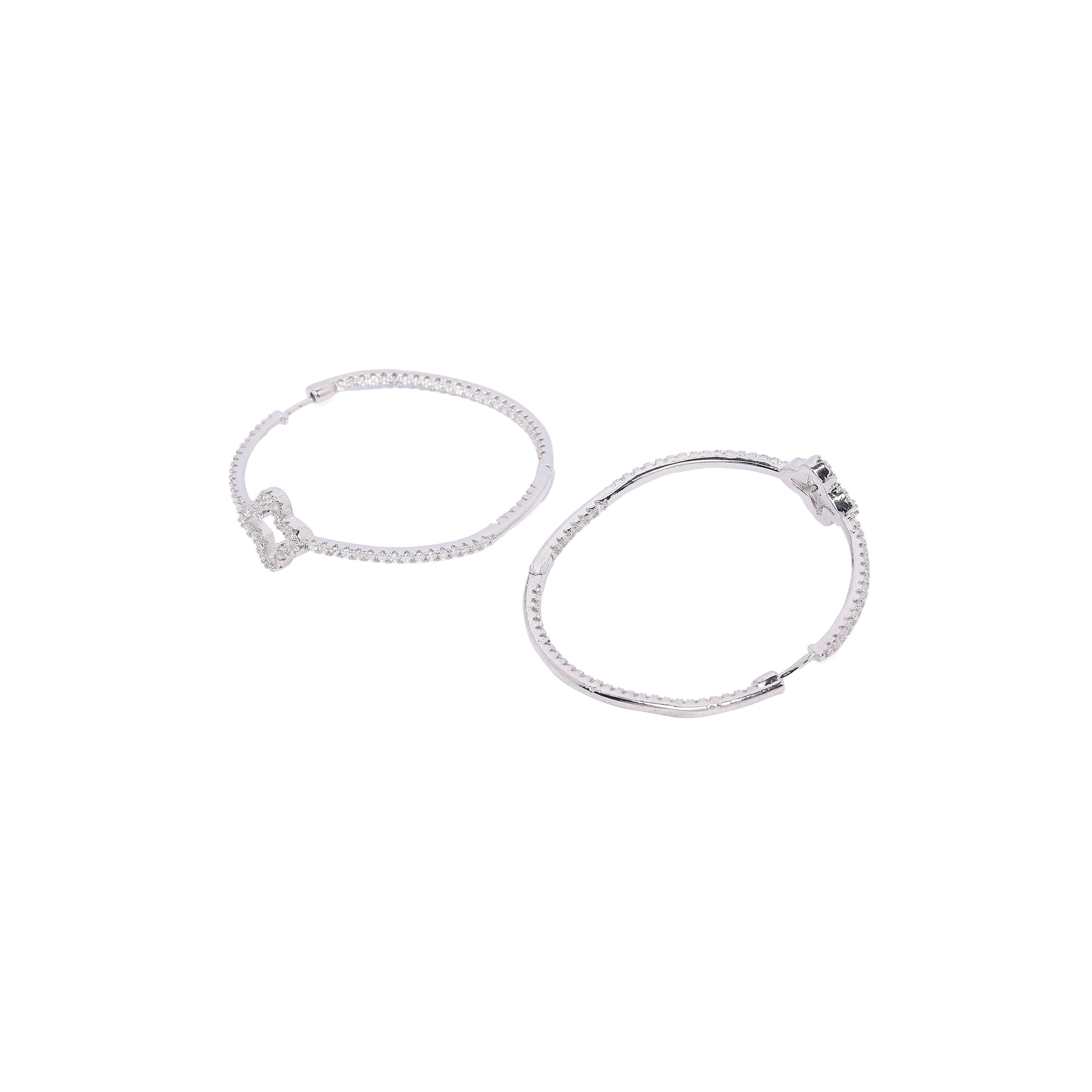AGP PARIS Womens Clover Hoop Earrings