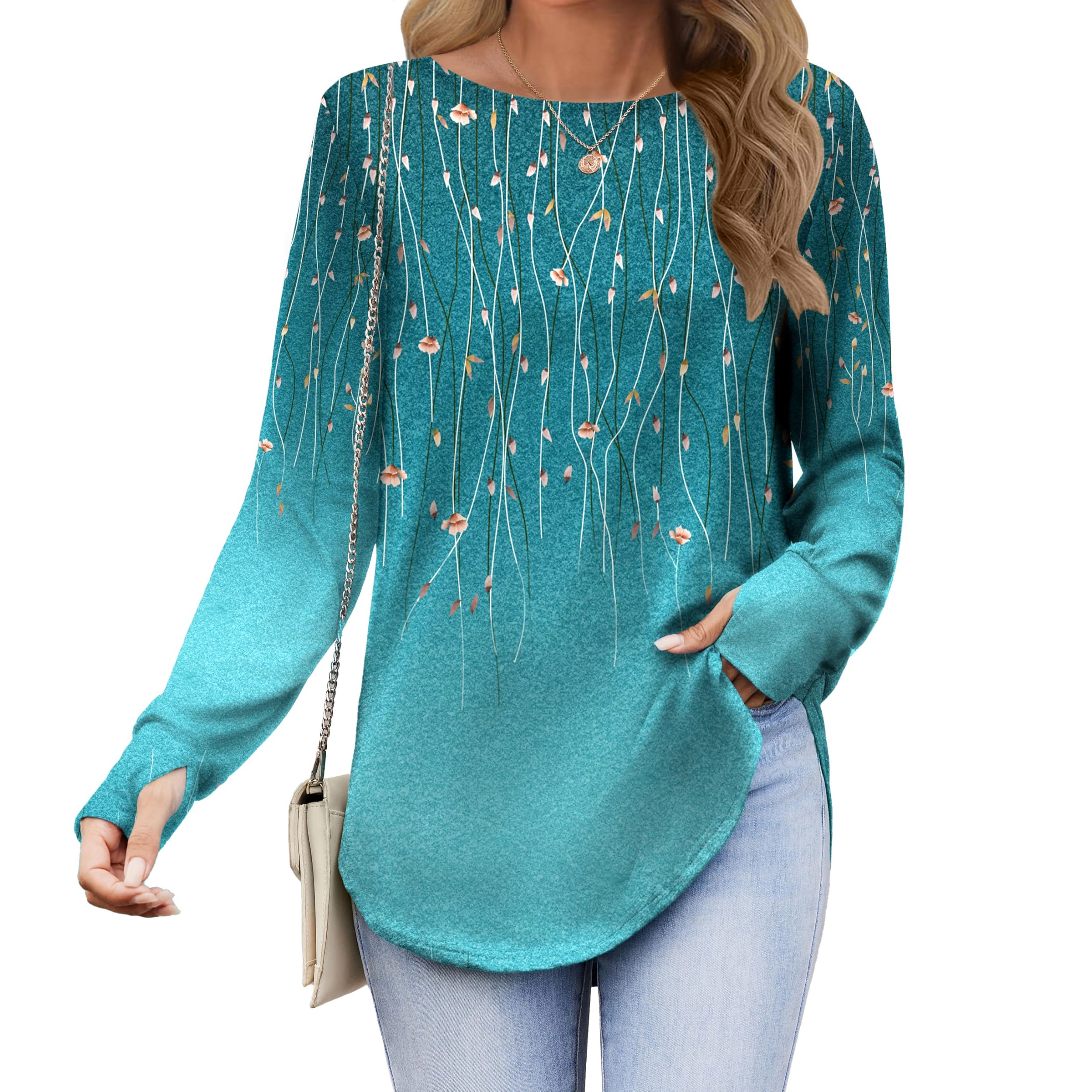 Zeagoo Women Boho Long Sleeve T Shirt