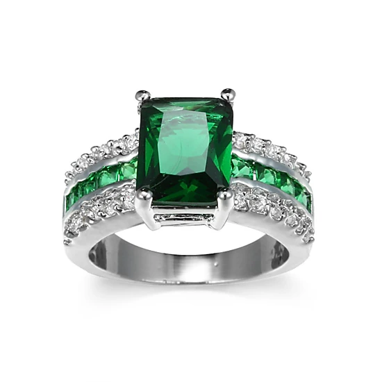 Women’s Square Cut Cubic Zirconia Wide Band Statement Ring