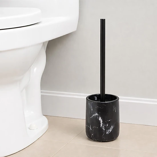 Evideco Marble-Effect Polyresin Toilet Brush Set, 2-Piece