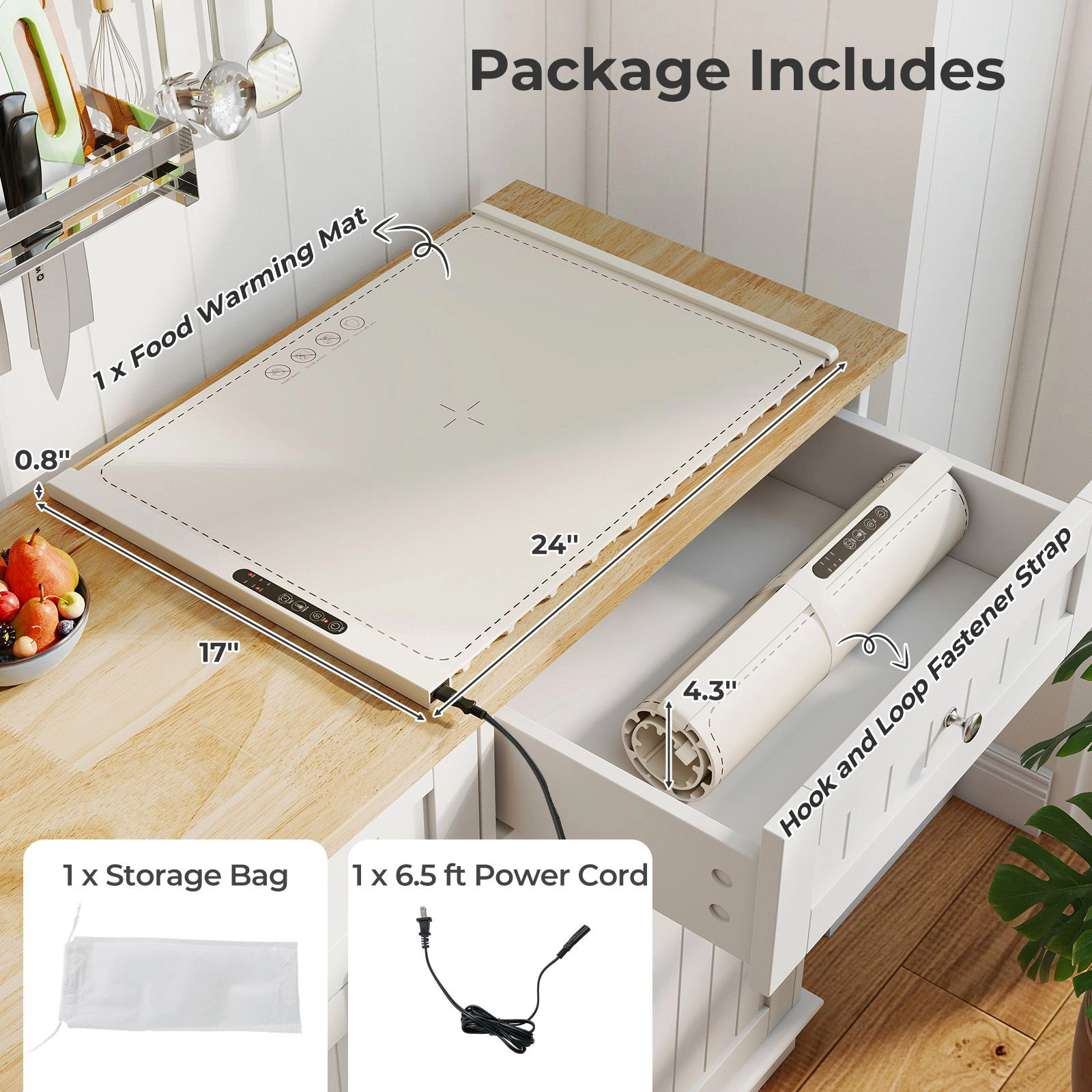 SlickBlue Rollable Portable Electric Food Warming Mat