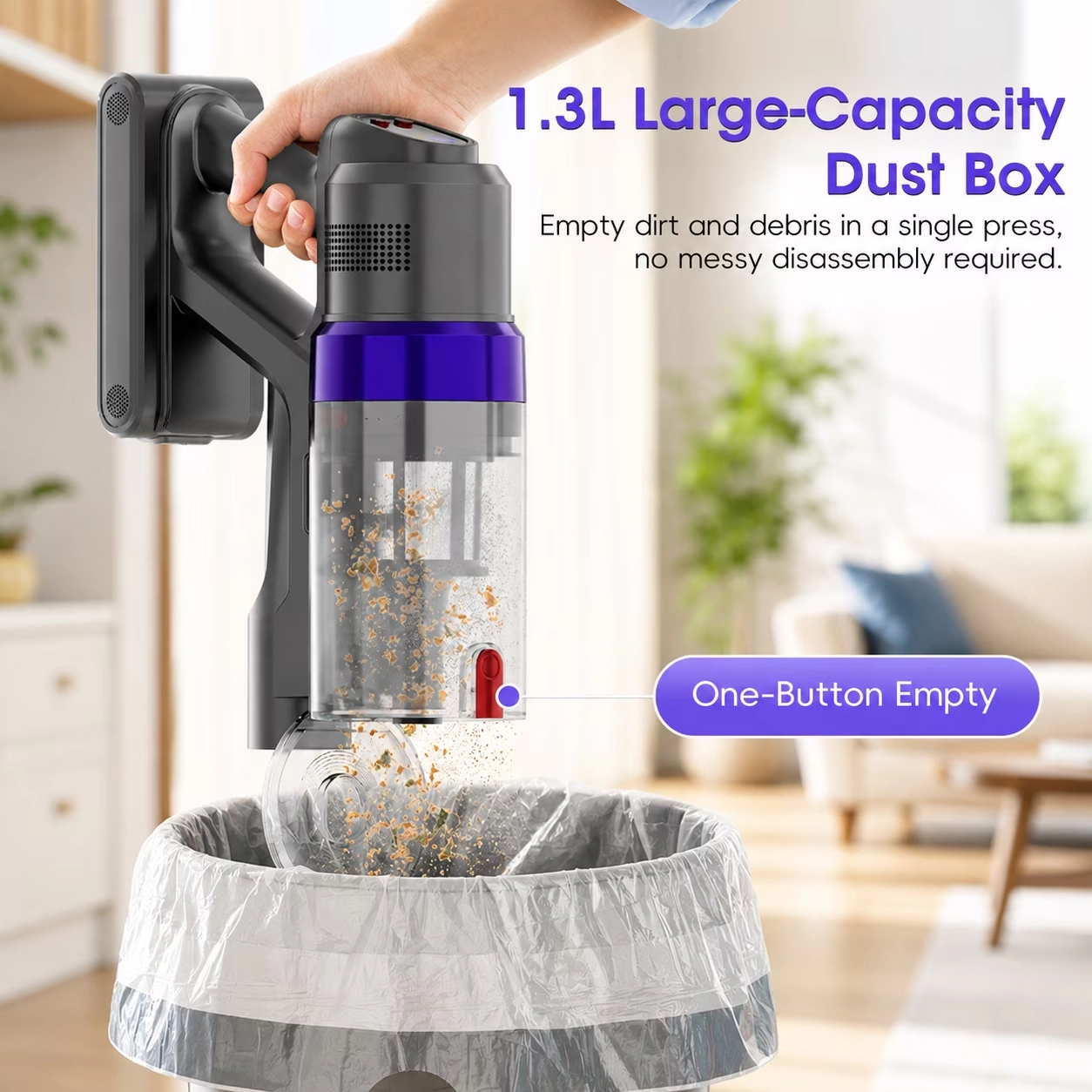 WHALL ST111A Cordless Stick Vacuum, 35Kpa Suction 3‑Speed Handheld Vacuum with Wall Mount & Accessories