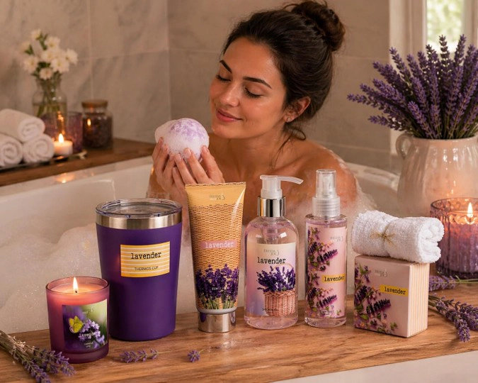 Freida and Joe  Women Lavender Ultimate Spa Box – Elegant Mother's Day Spa Set