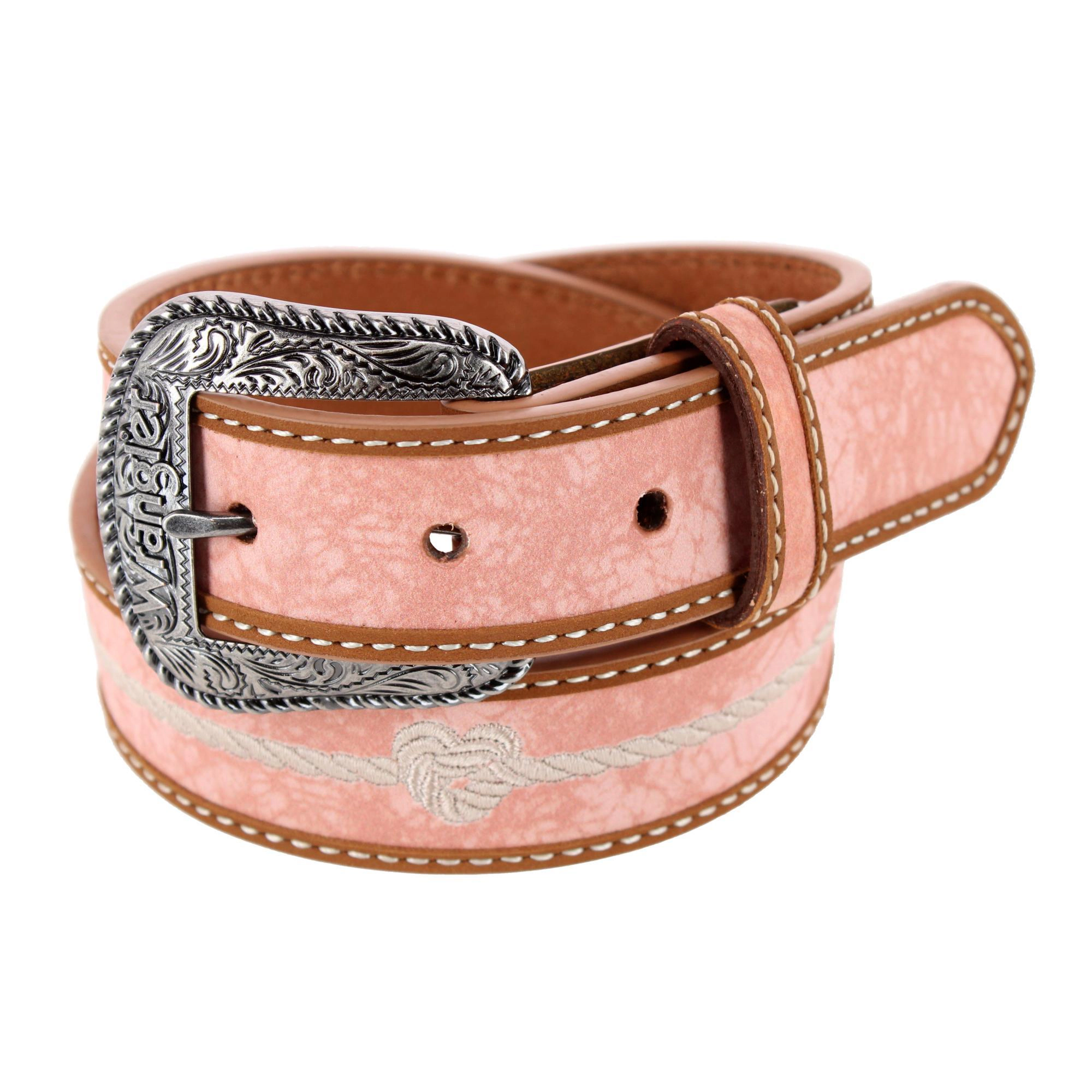 Wrangler Girl's 30mm Embroidered Rope Leather Belt