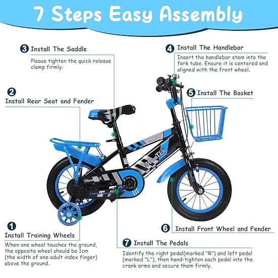 GBruno 12 In Kids' Bike With Training Wheels