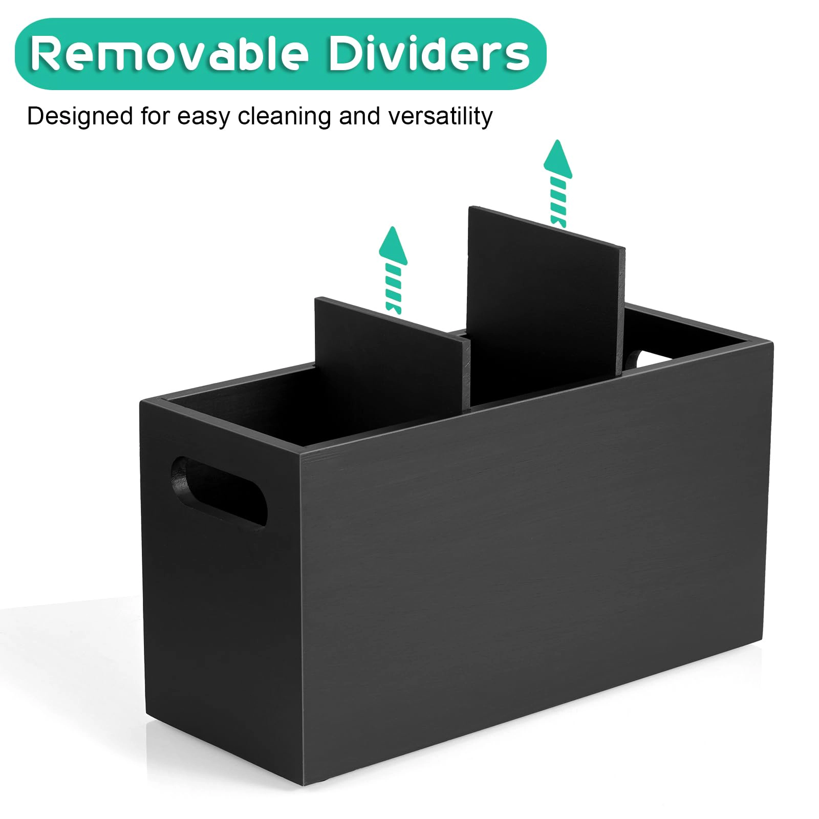 WZK Wooden 3 Compartment Kitchen Utensil Holder